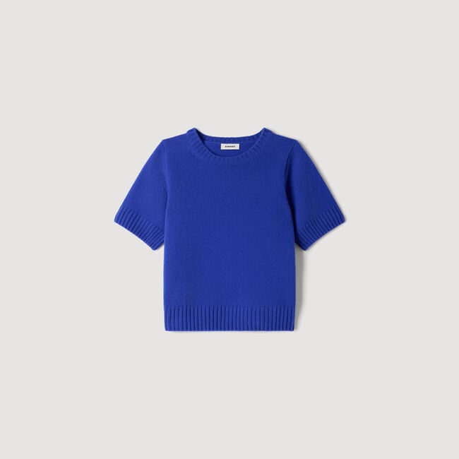 Short sleeved wool sweater