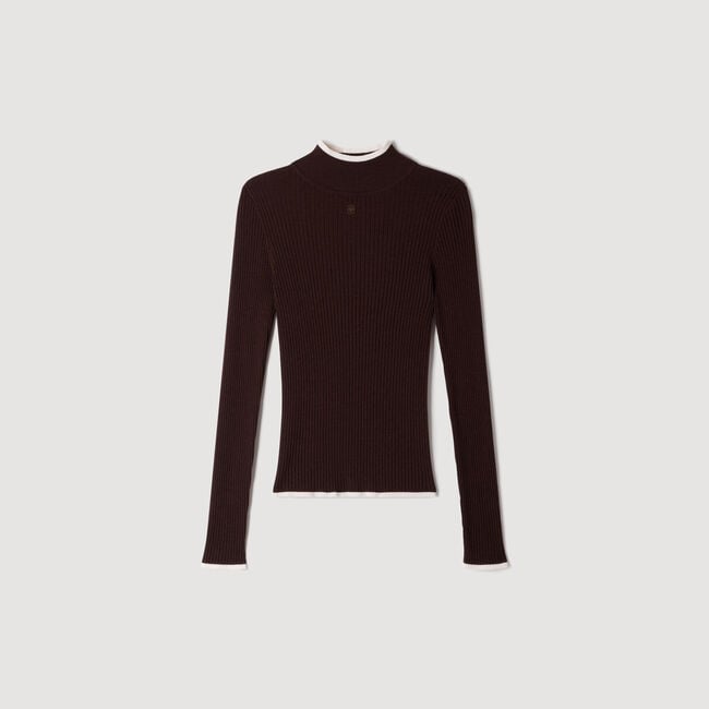 Ribbed mock neck sweater