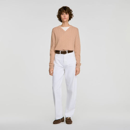2-in-1 cable knit sweater