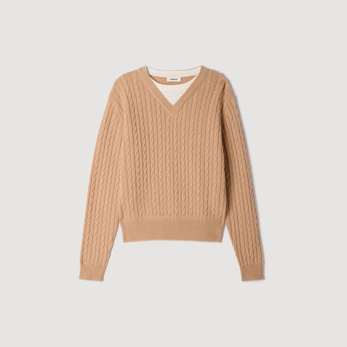 2-in-1 cable knit sweater