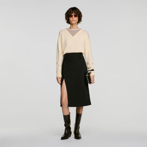 2-in-1 wool and cashmere sweater