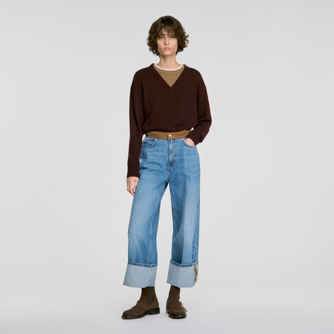 2-in-1 wool and cashmere sweater