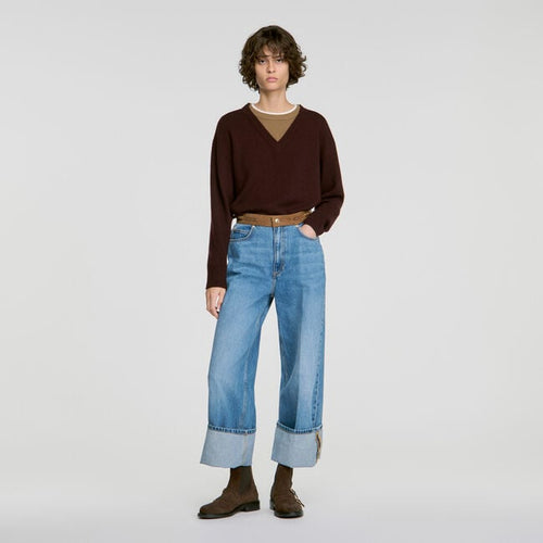2-in-1 wool and cashmere sweater