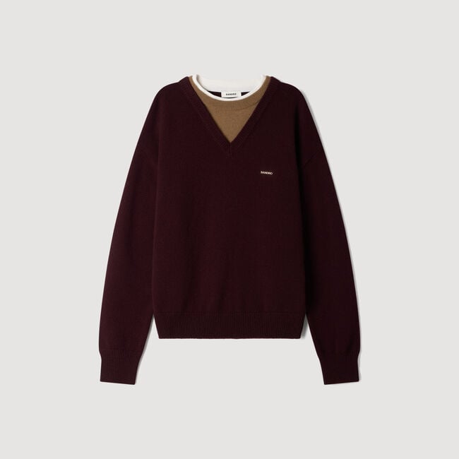 2-in-1 wool and cashmere sweater