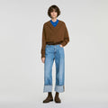 2-in-1 wool and cashmere sweater