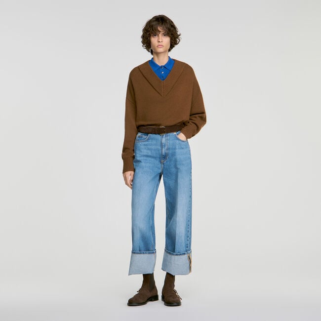 2-in-1 wool and cashmere sweater