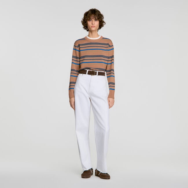 Layered effect striped jumper