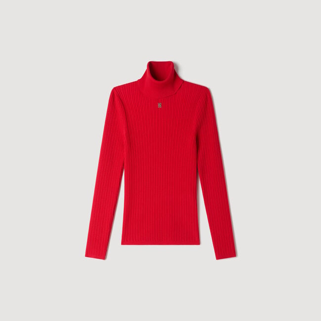 Roll-neck cable knit jumper