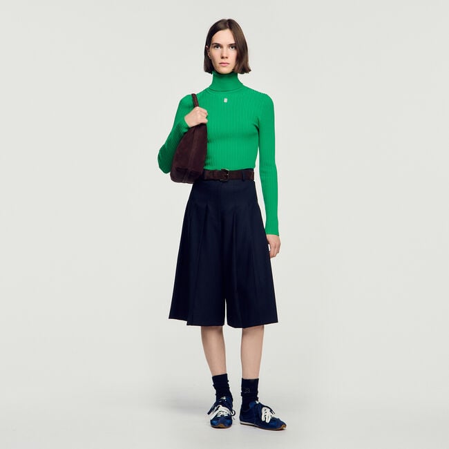 Roll-neck cable knit jumper
