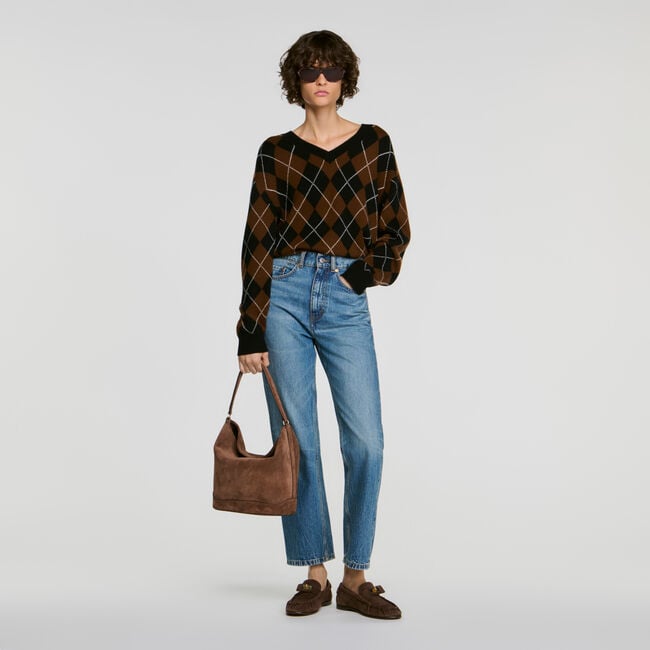 Rhinestone Argyle sweater