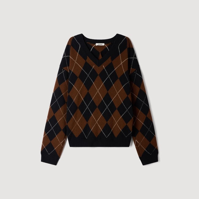 Rhinestone Argyle sweater