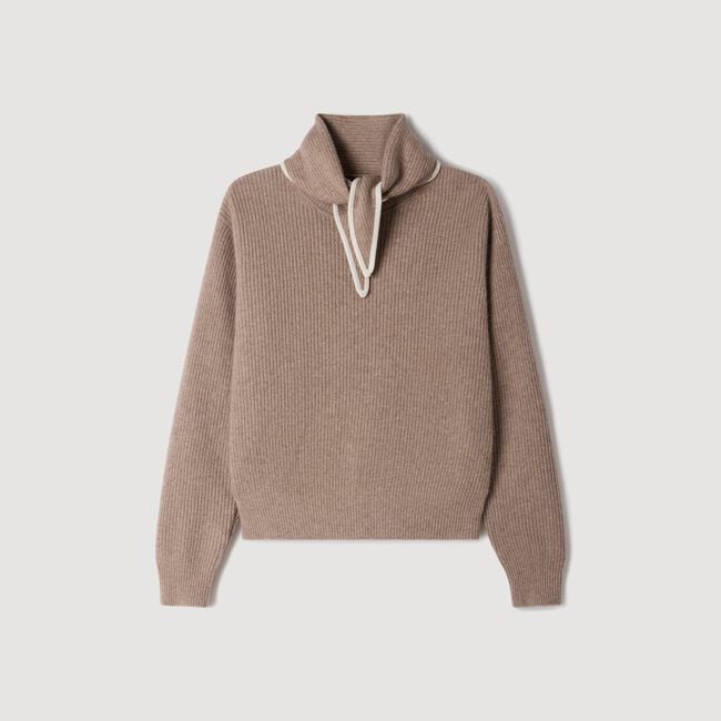 Sweater with removable scarf