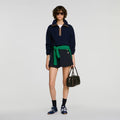Wool and cashmere half-zip jumper
