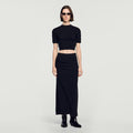 Cropped wool and cashmere jumper