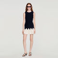 Two-tone mini knit dress