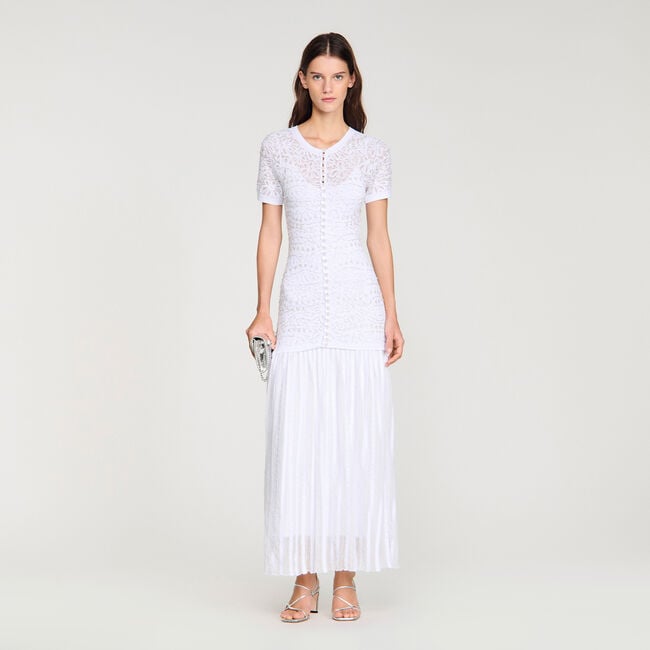 Beaded knit maxi dress