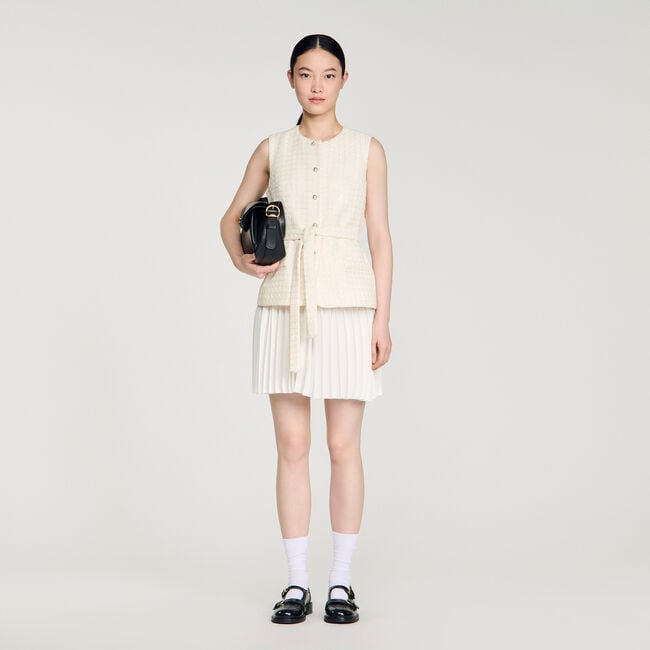 Two-material mini dress