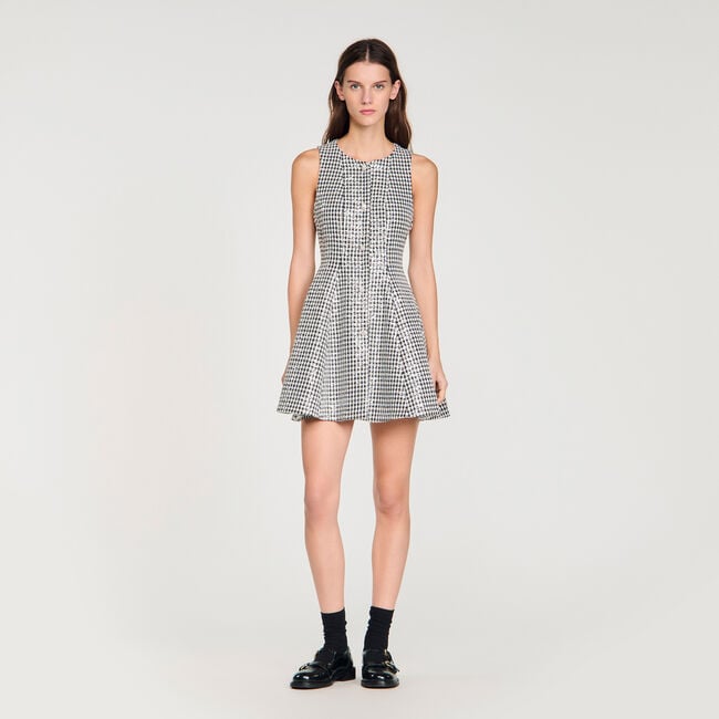 Tweed and sequin mini dress