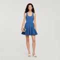 Beaded knit mini dress