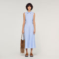 Striped cotton midi dress