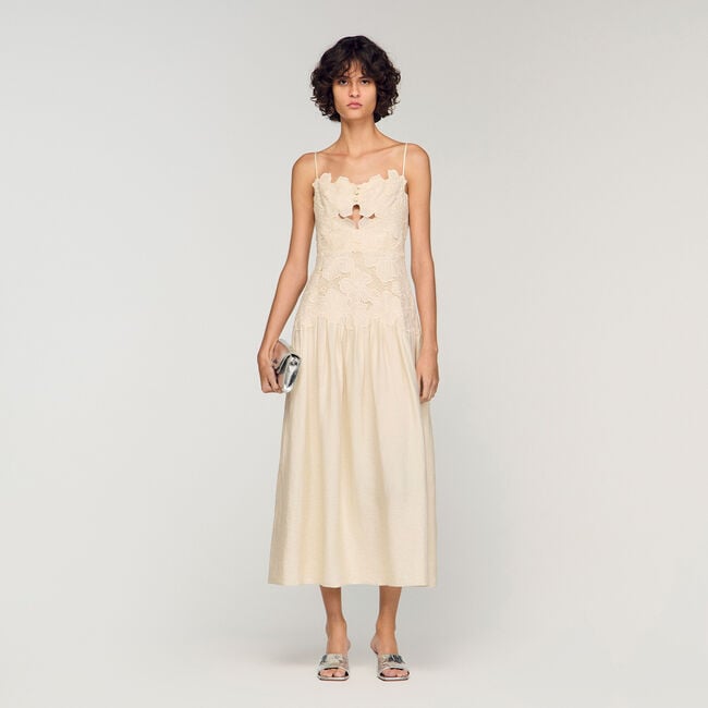 Guipure midi dress