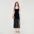 Fringed knit midi dress