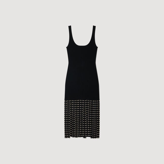 Fringed knit midi dress