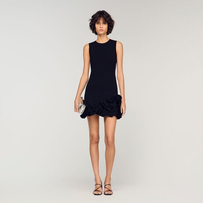 Mini floral knit dress