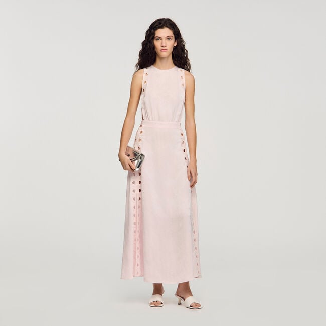 Flower jacquard maxi dress