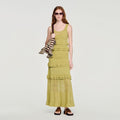 Ruffled knit maxi dress