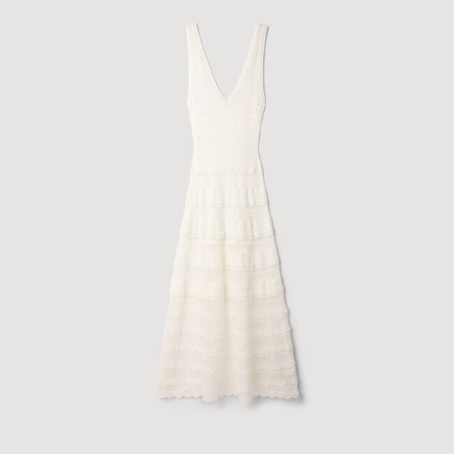Pointelle knit maxi dress