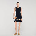 Metal chain knit mini dress