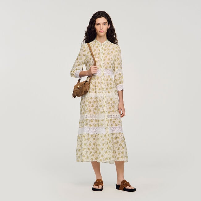 Floral lace midi dress
