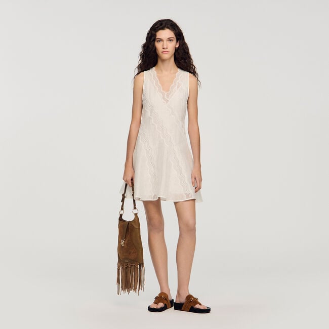 Mini trimmed linen dress