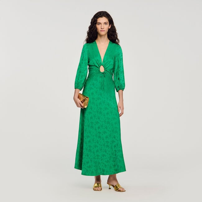 Floral jacquard maxi dress