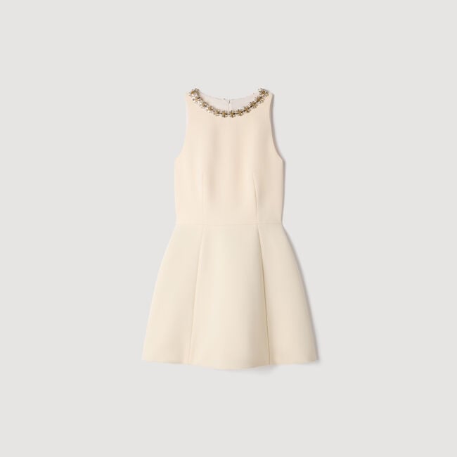 Mini dress with jewel detail