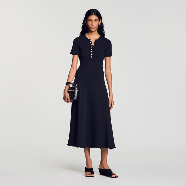 Ribbed knit midi dress