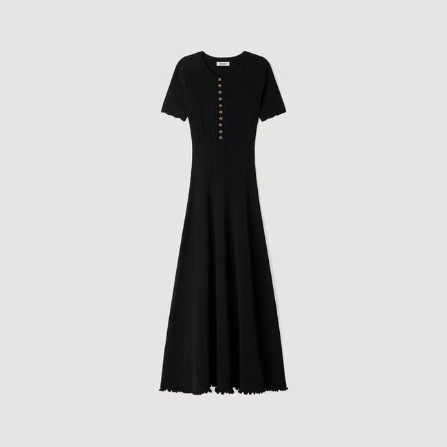Ribbed knit midi dress