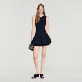 Mini knit dress with ruffles
