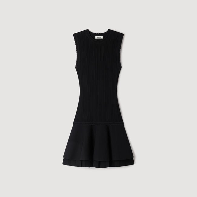 Mini knit dress with ruffles