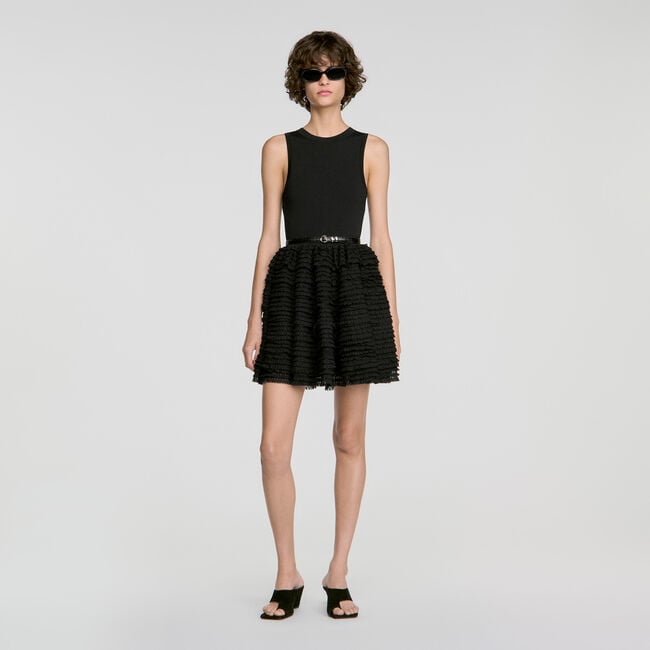 Short ruffled lace dress