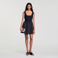 Short knit dress with beads