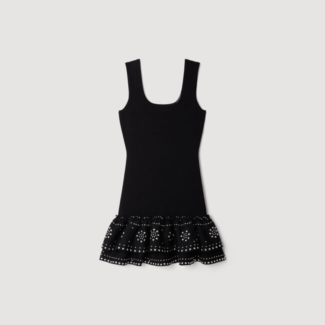 Short knit dress with studs
