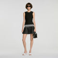 Check knit short dress