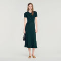 Pointelle knit midi dress