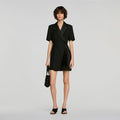 Tailored collar wraparound dress