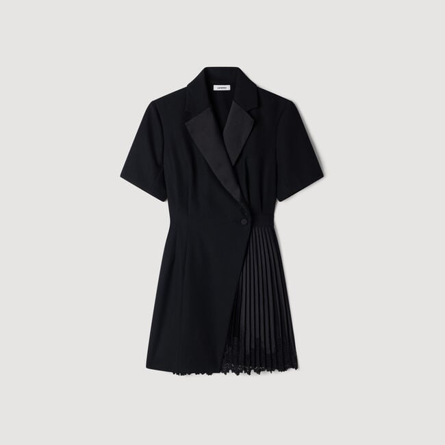 Tailored collar wraparound dress