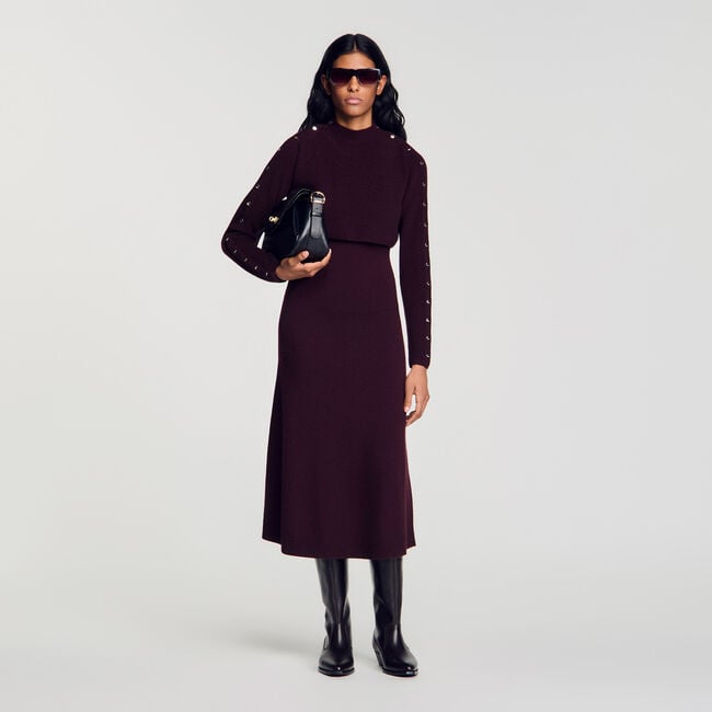 2-in-1 knit maxi dress