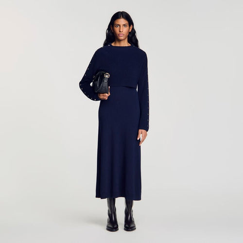 2-in-1 knit maxi dress