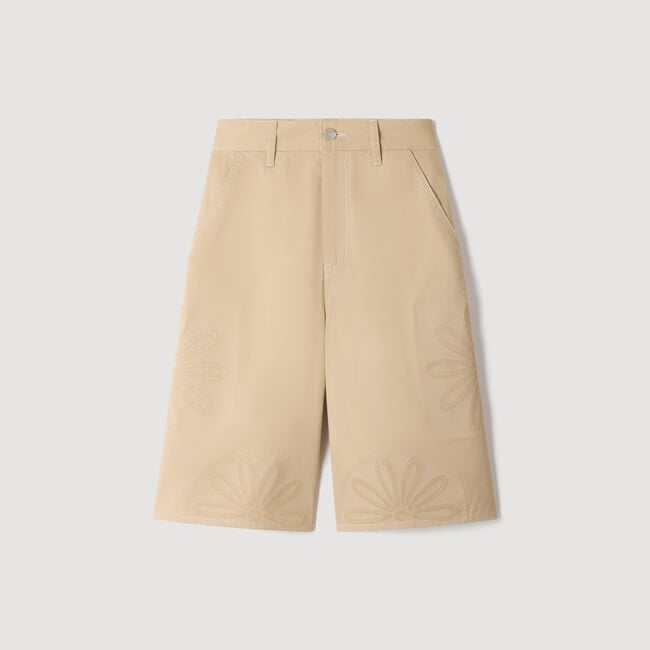 Cotton Bermudas with flower details